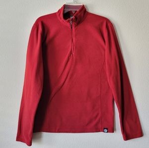 REI Fleece Baselayer Quarter Zip Red Long Sleeve Shirt Midlayer